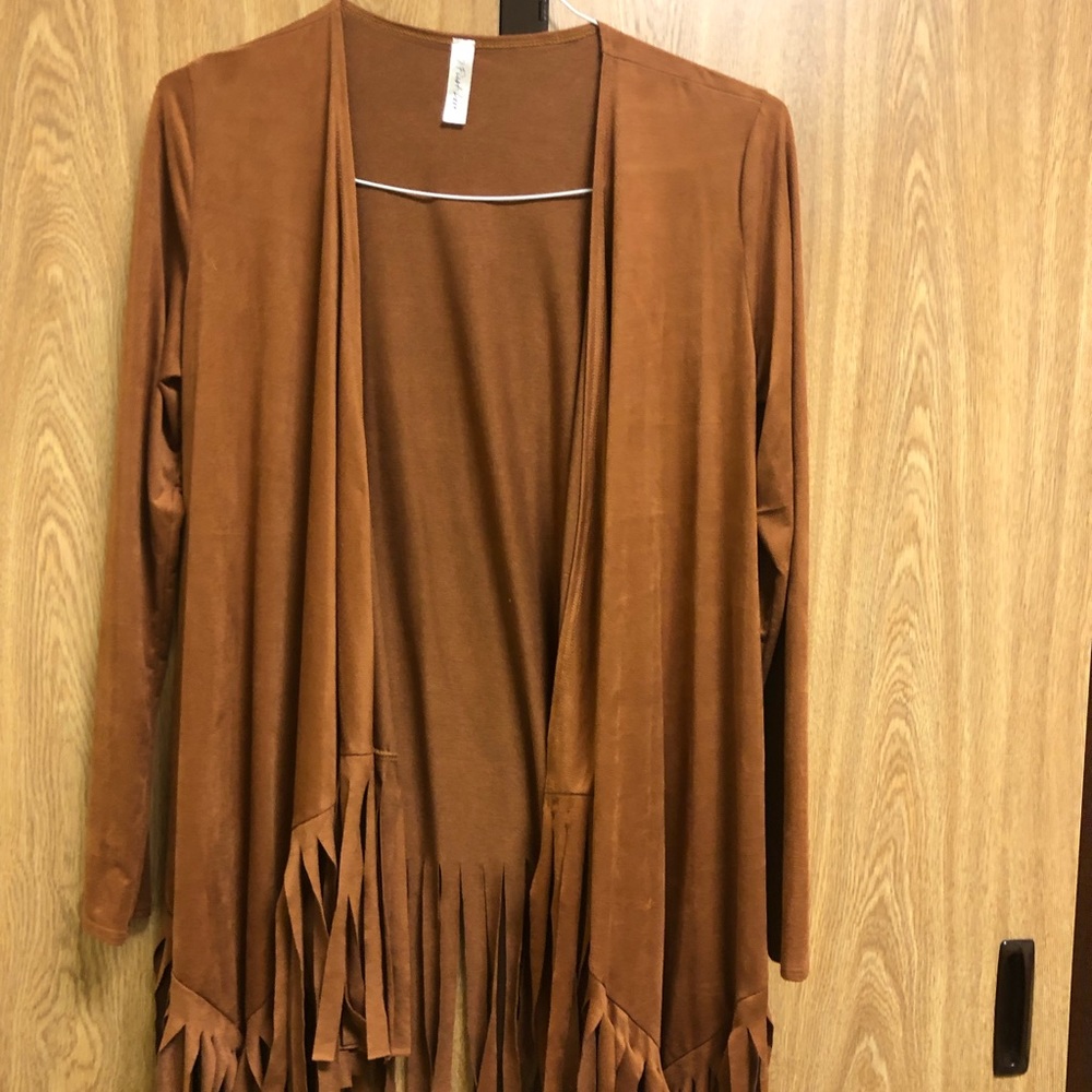Brown suede cardigan